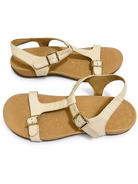 Arianne Vionic Cream Suede Comfort Wedge Sandals